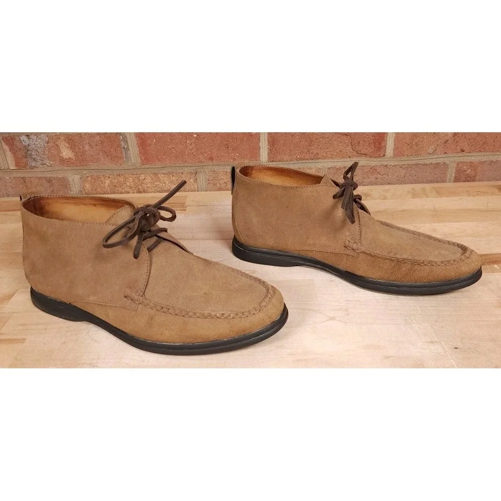 Peter Millar Mens Brown Super Soft Brazil Suede Moc Toe Chukka Boots Size 9 M